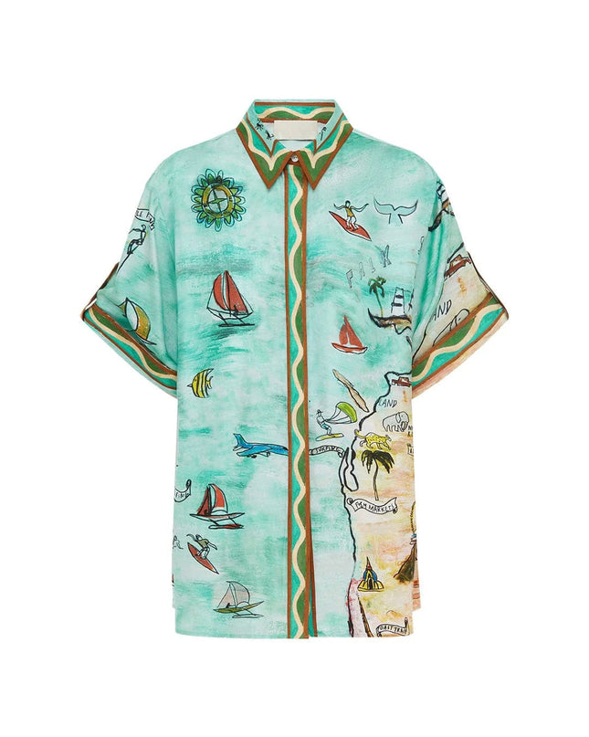 Cartolina Desenli Oversize Gömlek