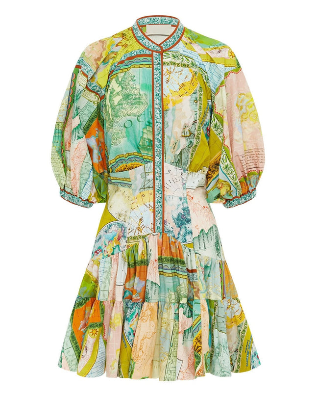 Zéphyr Katlı Desenli Elbise