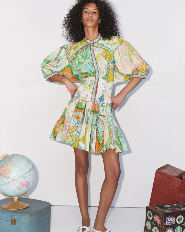 Zéphyr Katlı Desenli Elbise