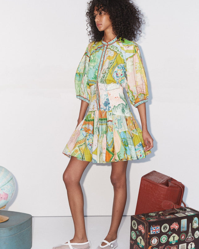 Zéphyr Katlı Desenli Elbise