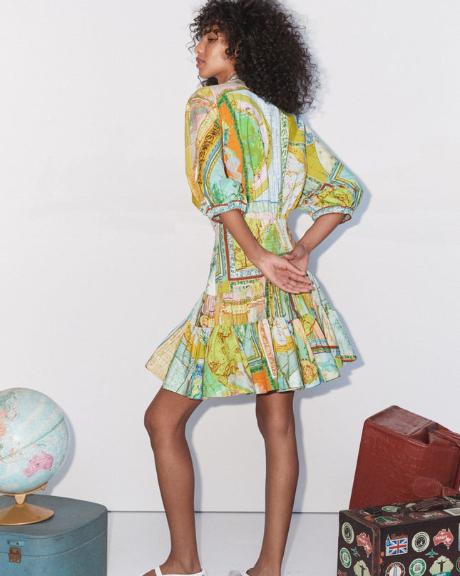 Zéphyr Katlı Desenli Elbise