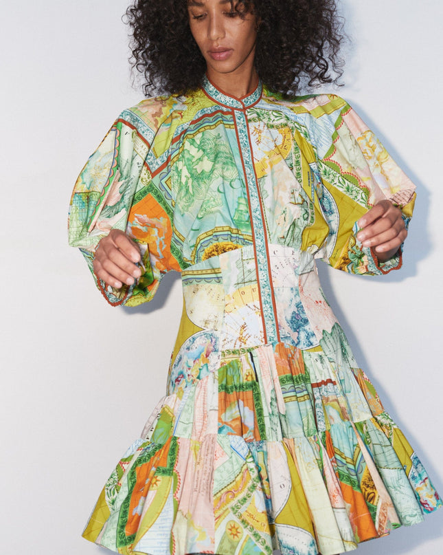 Zéphyr Katlı Desenli Elbise