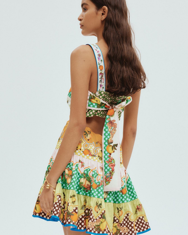 Marceline Kesikli Fiyonklu Mini Elbise