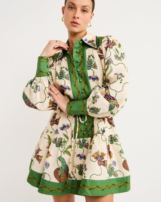 Mauricette Balon Kol Mini Elbise