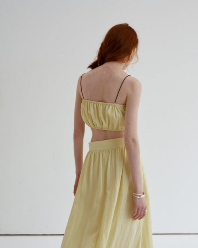 Pileli Kolsuz Bandeau Üst