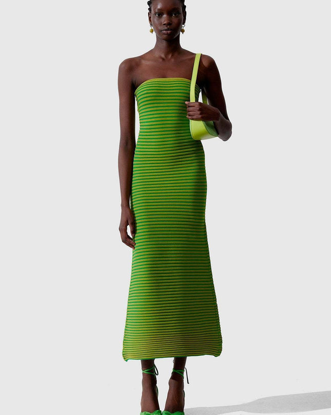 Adela Kolsuz Şerit Örgü Uzun Elbise