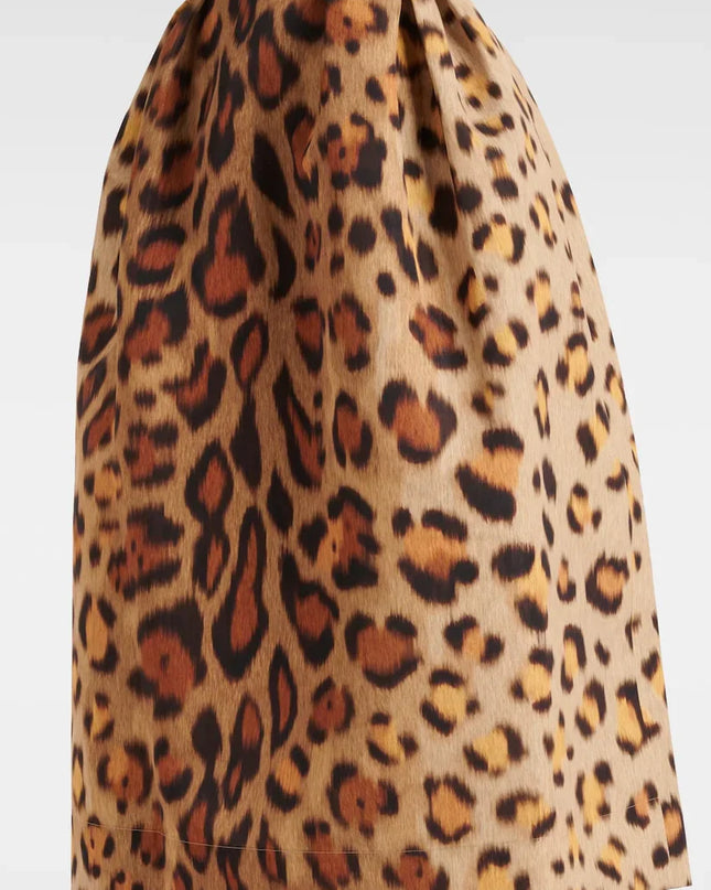 Hayvan Desenli Büstiyer Midi Elbise