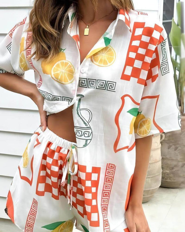 Etnik Stil Bol Gömlek Kısa Elbise