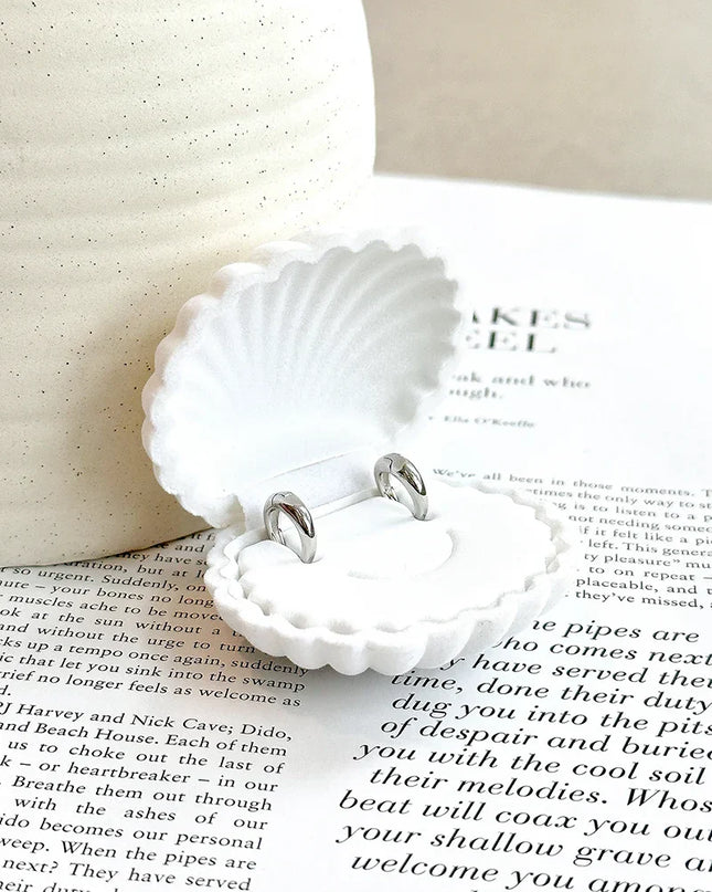 Ada Parıltılı Halka Küpeler - Ayar Gümüş