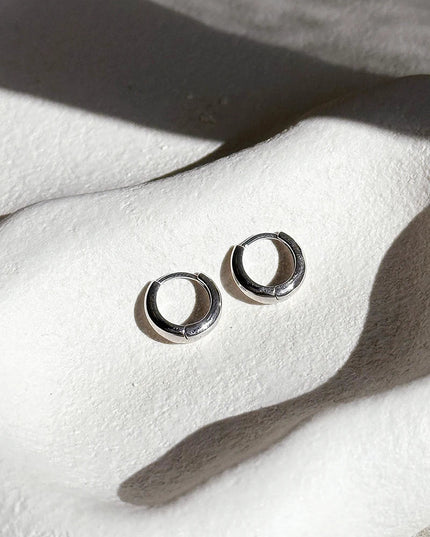 Ada Parıltılı Halka Küpeler - Ayar Gümüş