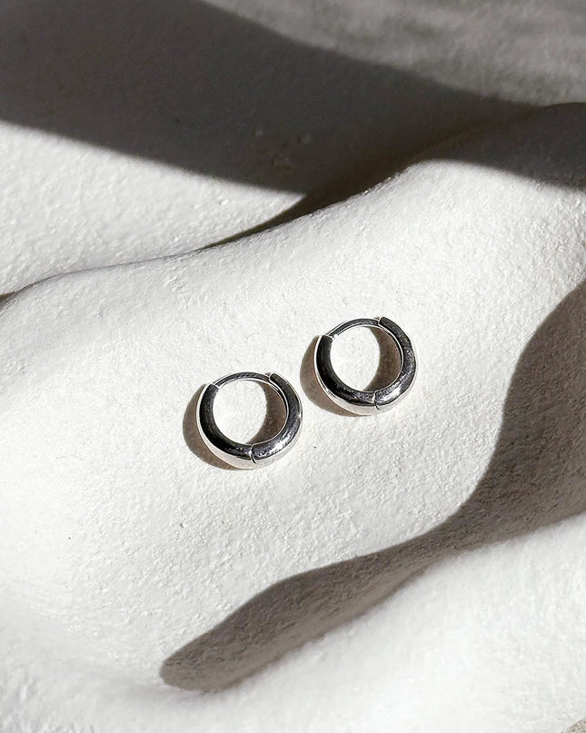 Ada Parıltılı Halka Küpeler - Ayar Gümüş