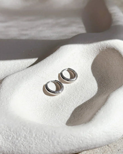 Ada Parıltılı Halka Küpeler - Ayar Gümüş