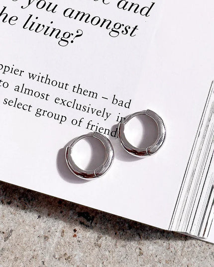 Ada Parıltılı Halka Küpeler - Ayar Gümüş