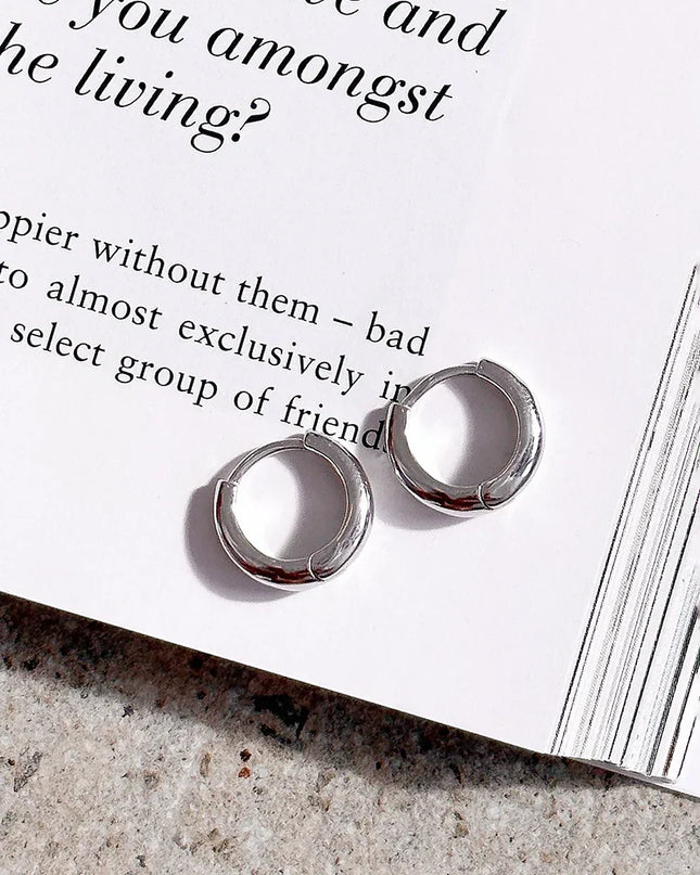 Ada Parıltılı Halka Küpeler - Ayar Gümüş