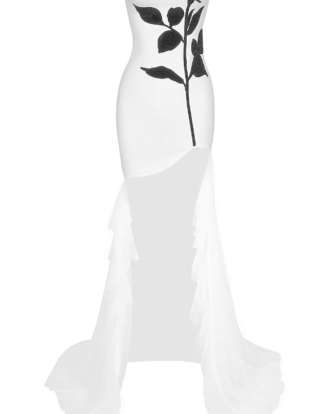 Veronica Straplez Kristal Taşlı Mini Elbise