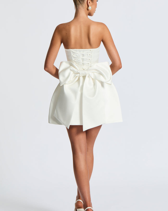 Abbey Mini Elbise – Ivory