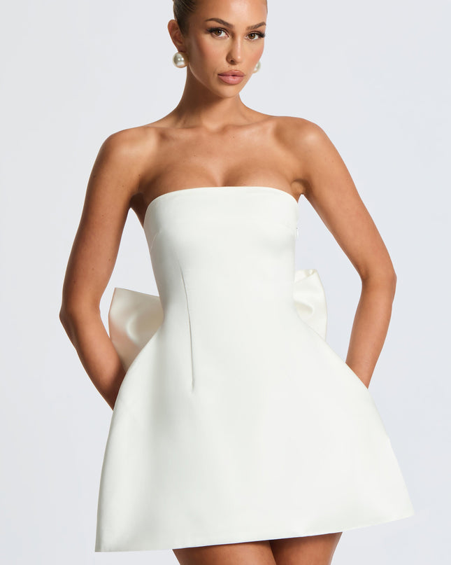 Abbey Mini Elbise – Ivory