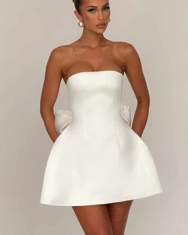 Abbey Mini Elbise – Ivory