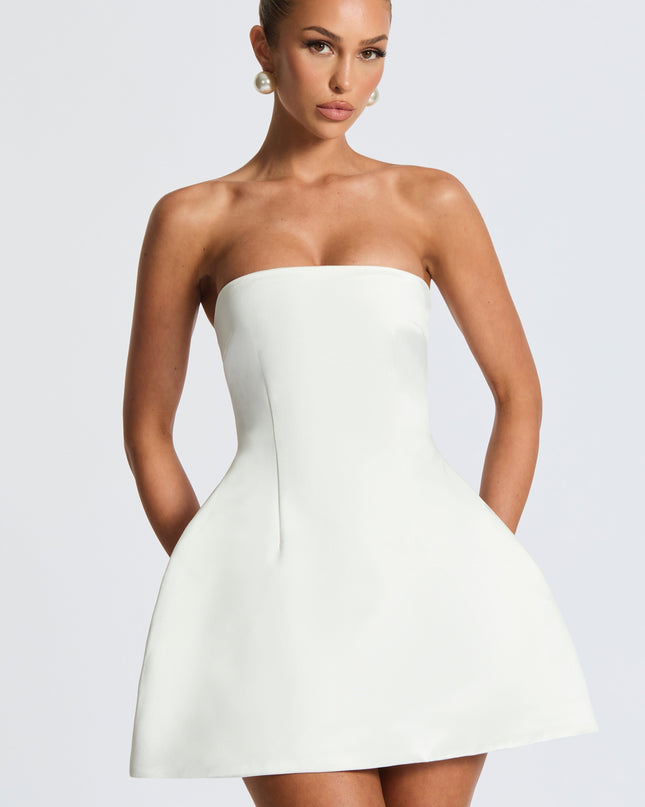 Abbey Mini Elbise – Ivory