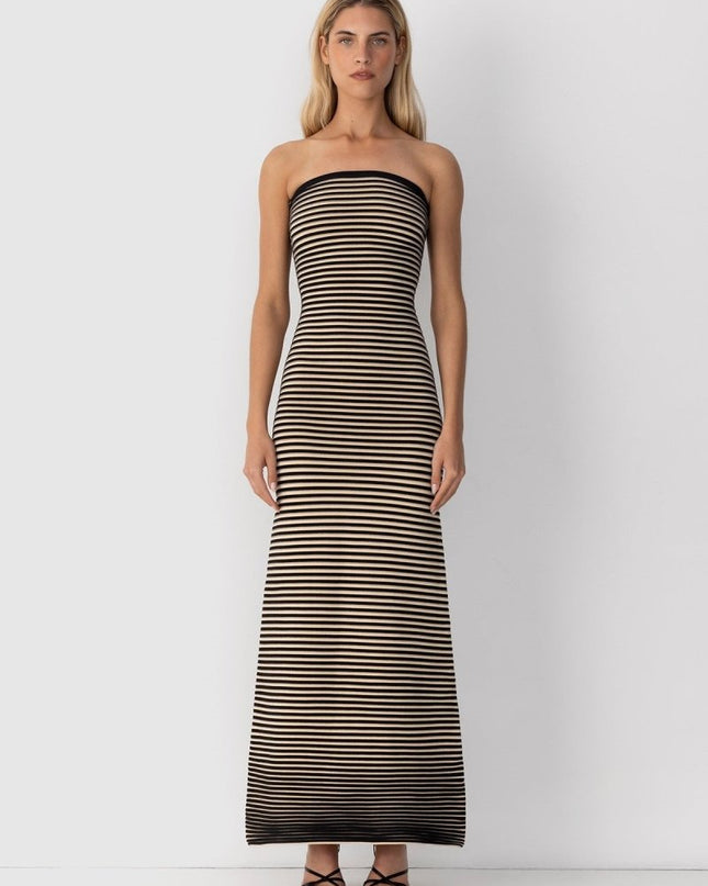 Adela Kolsuz Şerit Örgü Uzun Elbise