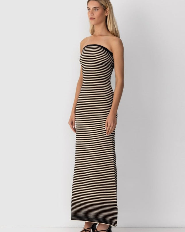 Adela Kolsuz Şerit Örgü Uzun Elbise