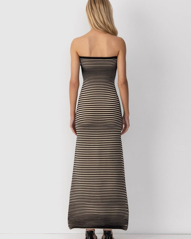 Adela Kolsuz Şerit Örgü Uzun Elbise