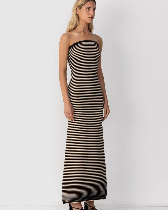 Adela Kolsuz Şerit Örgü Uzun Elbise