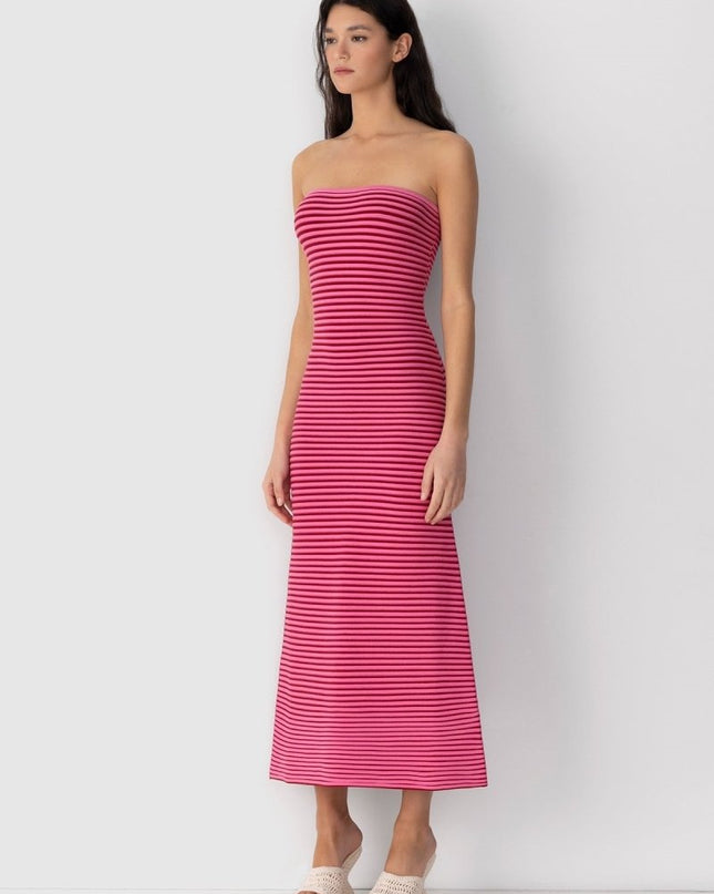 Adela Kolsuz Şerit Örgü Uzun Elbise