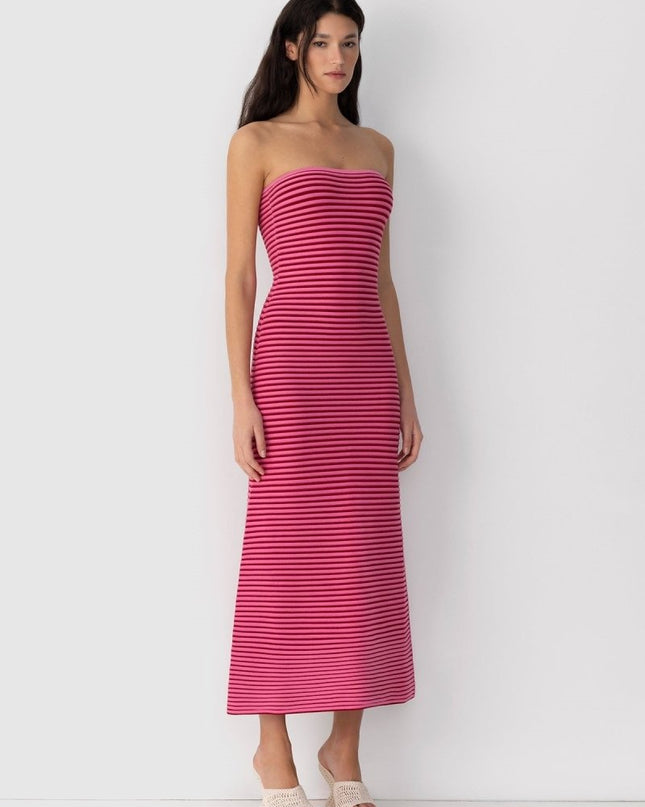 Adela Kolsuz Şerit Örgü Uzun Elbise