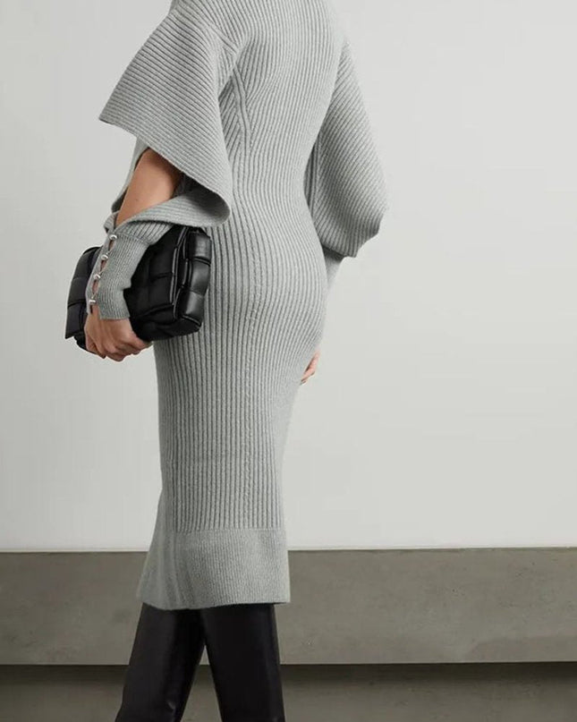 Alberta Kesik Yarasa Kollu Midi Örgü Elbise