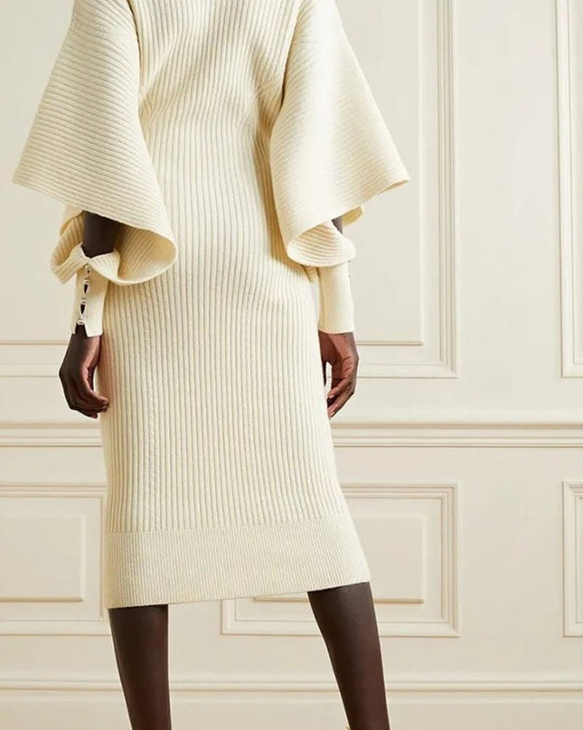 Alberta Kesik Yarasa Kollu Midi Örgü Elbise