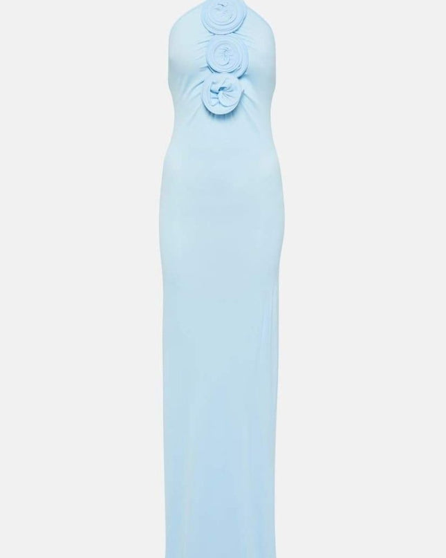 Alexia Halterneck Floral-aplikeli Maxi Elbise