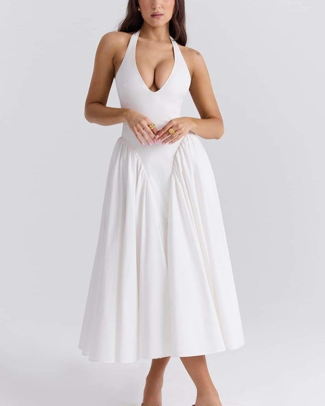 Alice Halter Yaka Açık Sırt Midi Elbise