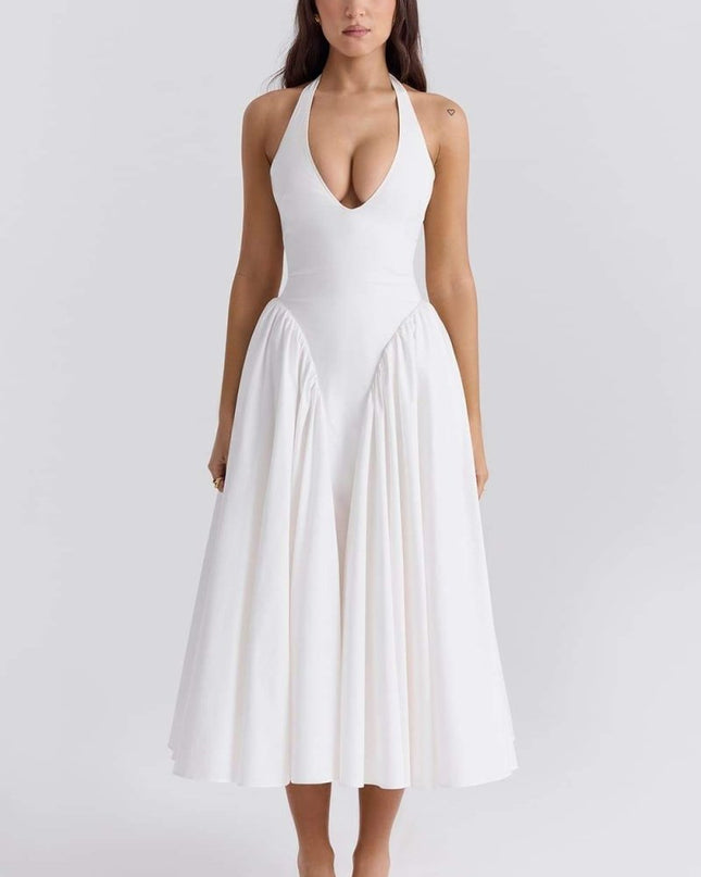 Alice Halter Yaka Açık Sırt Midi Elbise