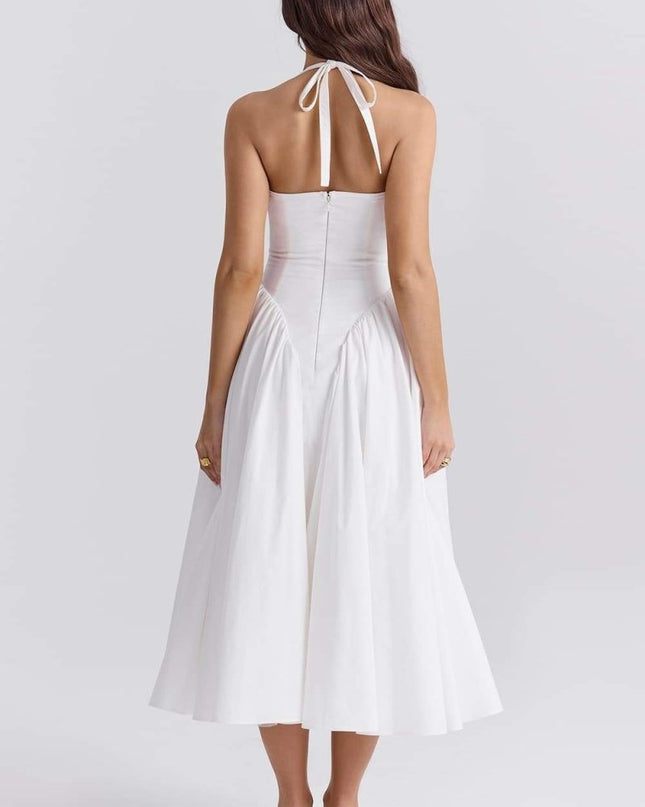 Alice Halter Yaka Açık Sırt Midi Elbise