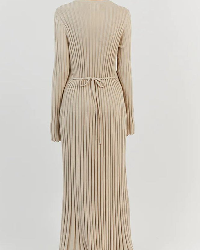 Antonia Rib Flare Maxi Örgü Elbise