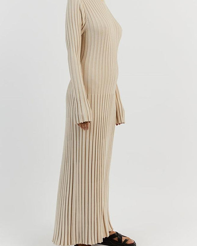 Antonia Rib Flare Maxi Örgü Elbise