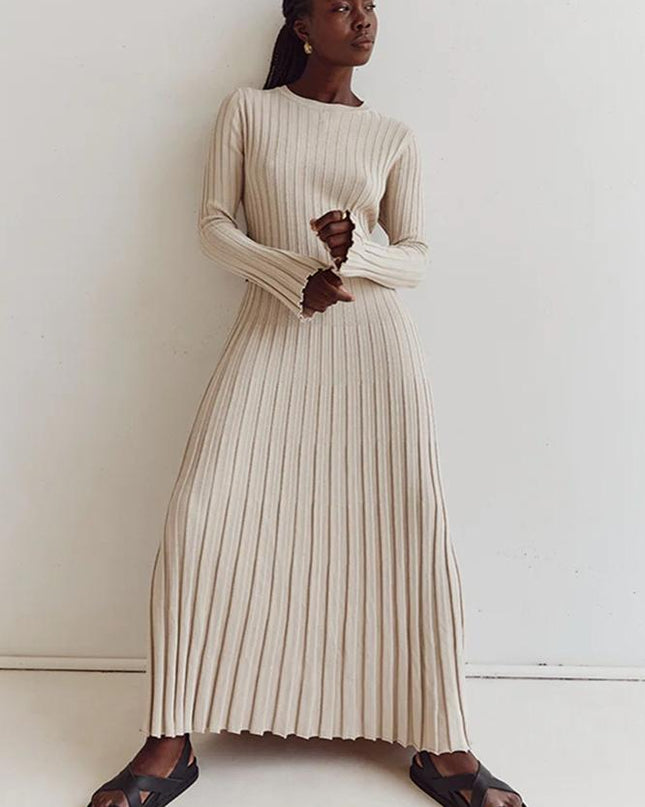Antonia Rib Flare Maxi Örgü Elbise