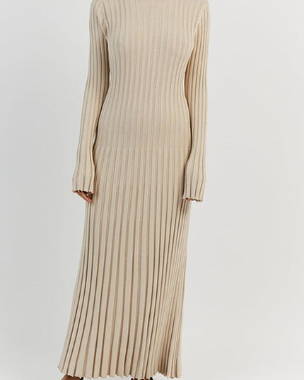Antonia Rib Flare Maxi Örgü Elbise