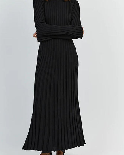 Antonia Rib Flare Maxi Örgü Elbise