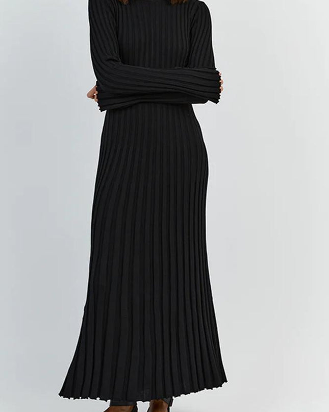 Antonia Rib Flare Maxi Örgü Elbise