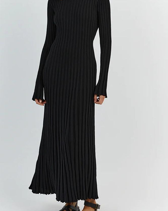 Antonia Rib Flare Maxi Örgü Elbise