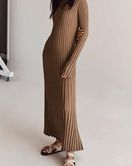 Antonia Rib Flare Maxi Örgü Elbise