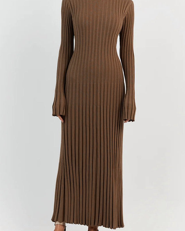 Antonia Rib Flare Maxi Örgü Elbise