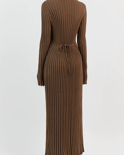 Antonia Rib Flare Maxi Örgü Elbise