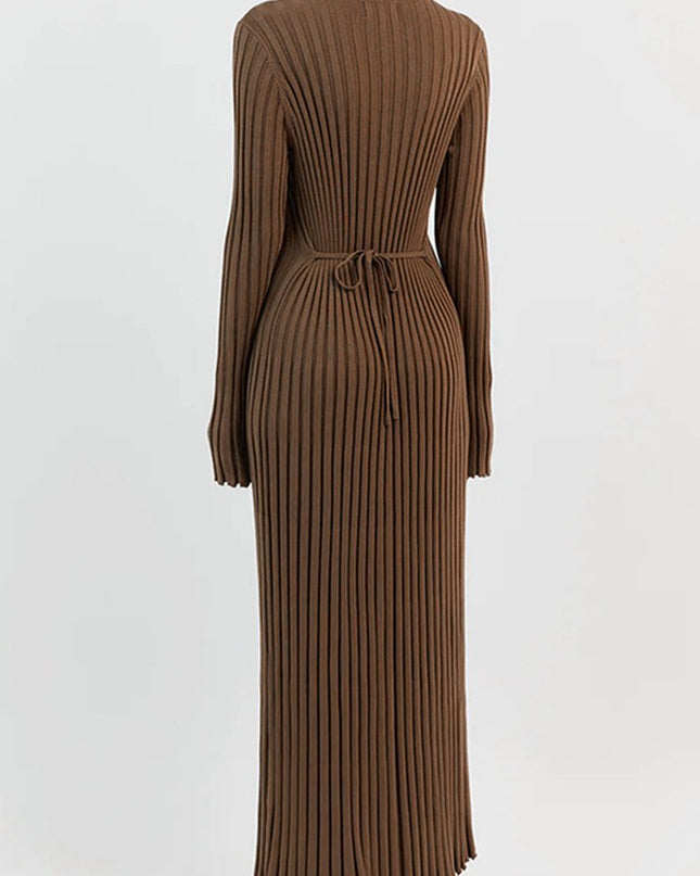 Antonia Rib Flare Maxi Örgü Elbise