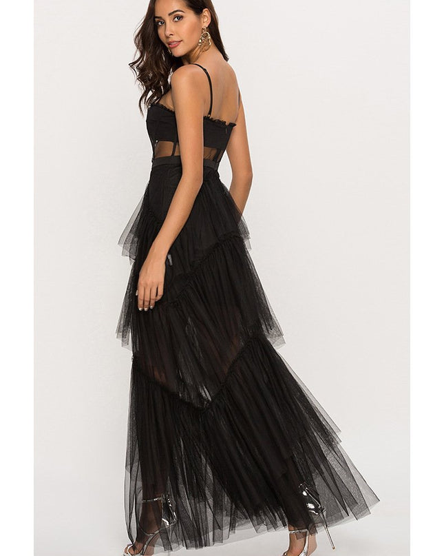 Arlene Korse Derili File Slip Uzun Elbise