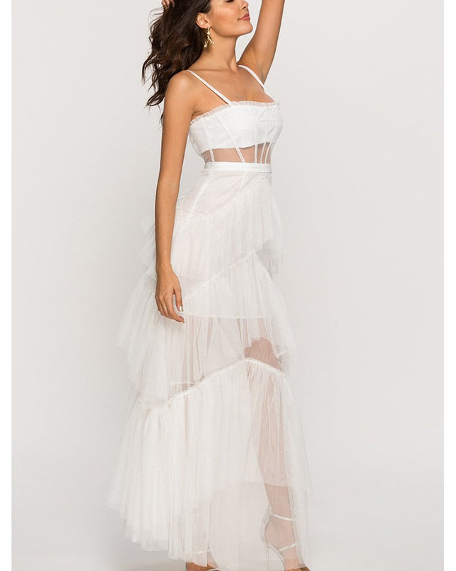 Arlene Korse Derili File Slip Uzun Elbise