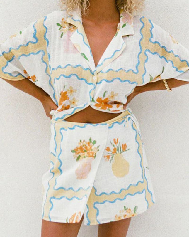 Düzensiz Baskılı Etek-Takım