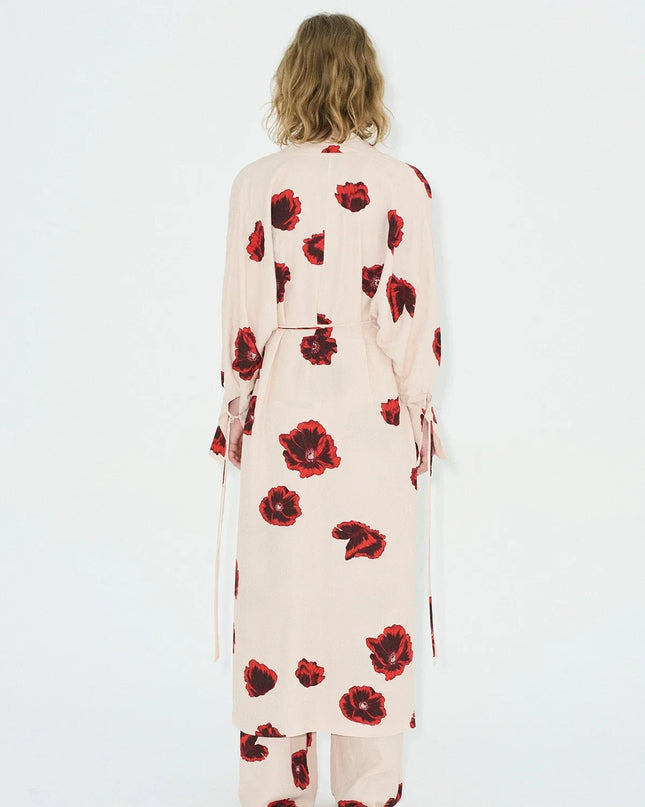 Crimson Bloom Kimono Set